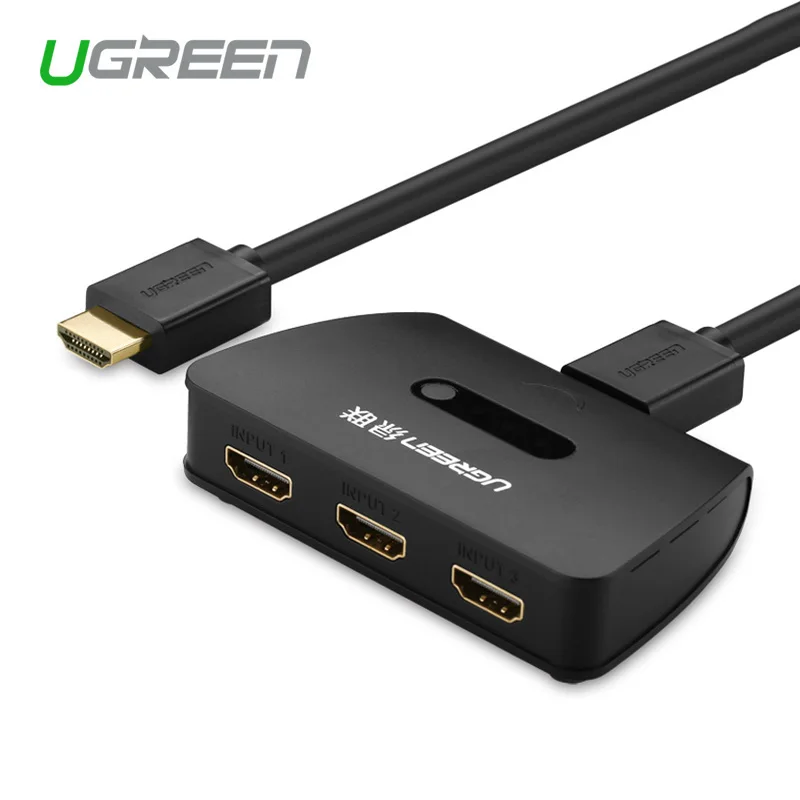 Фото 3 портовый HDMI переключатель Ugreen 1080P разветвитель порт для XBOX 360 PS3 - купить