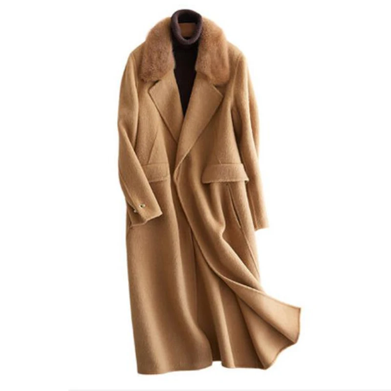 2019 Autumn Winter Women Fashion Warm Long Coat with Mink Fur Collar Real Wool Jacket Elegnat Winter Woman Coats A132
2019 Autumn Winter Women Fashion Warm Long Coat with Mink Fur Collar Real Wool Jacket Elegnat Winter Woman Coats A132