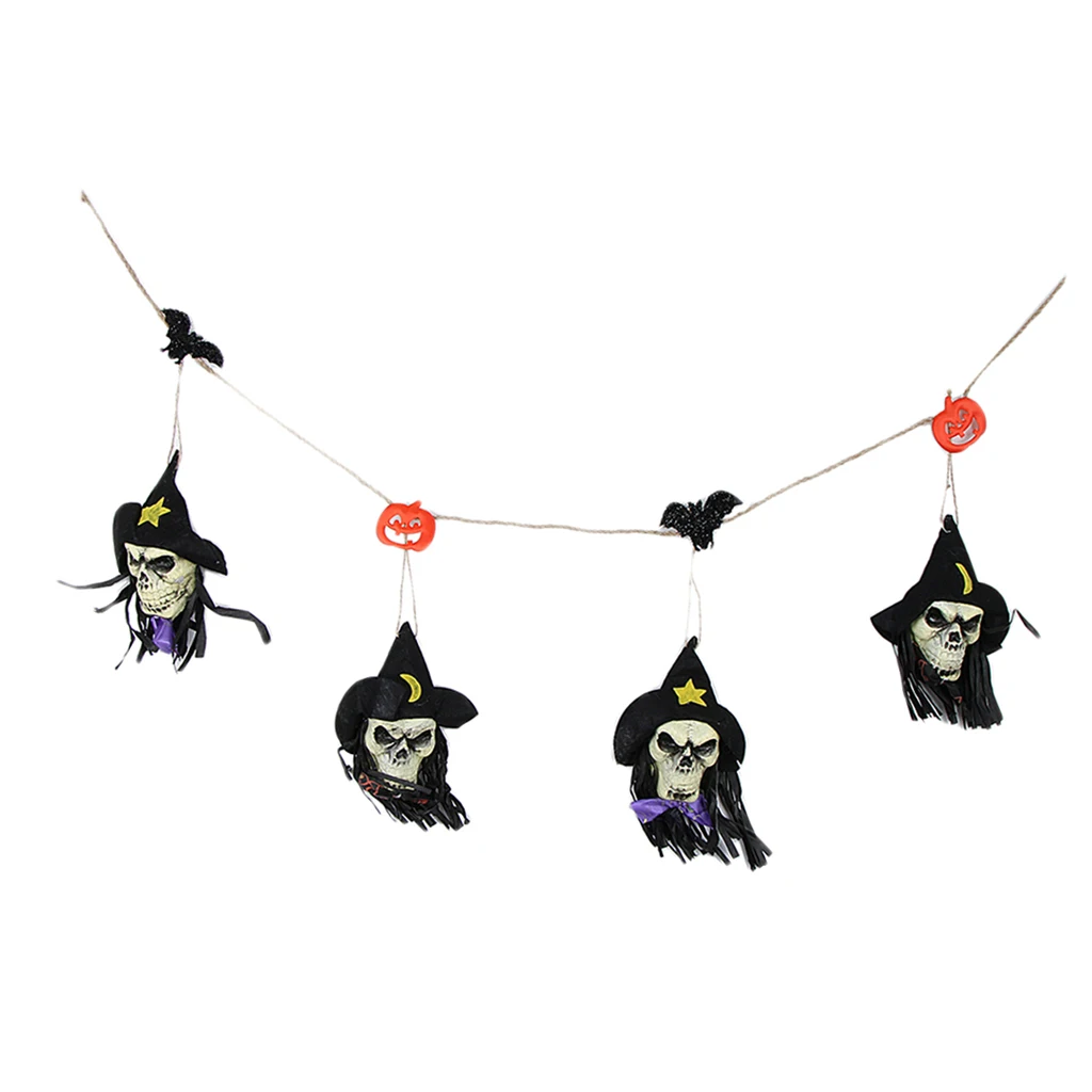 Halloween Skull Skeleton Banner Hanging Garland Party Decoration