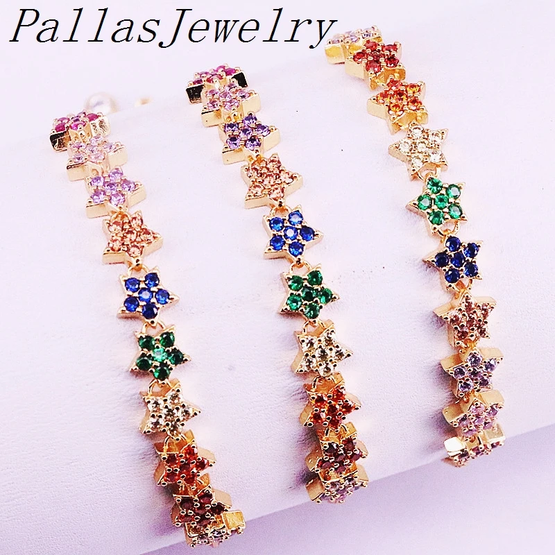 5Pcs Hot Fashion Colorful Zirconia Flower Bracelet Rainbow CZ Link Chain Adjusted Bracelets For Women
5Pcs Hot Fashion Colorful Zirconia Flower Bracelet Rainbow CZ Link Chain Adjusted Bracelets For Women