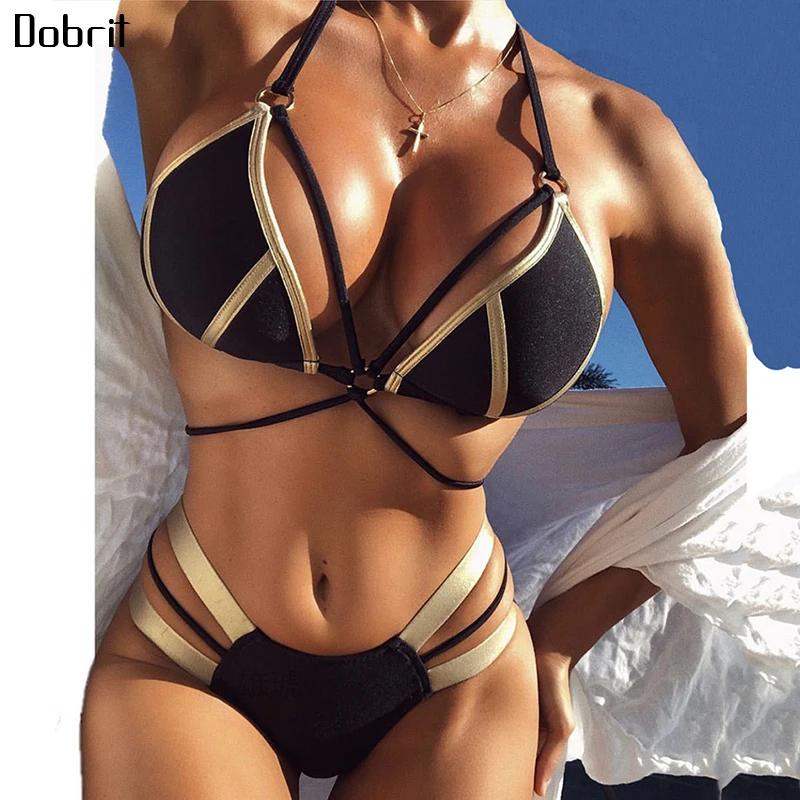 2019 String Bikini Push Up Sexy Bronzing Halter Swimwear Female Swimsuit Bathing Suit Women Bandeau Brazilian Thong Bikinis Set
2019 String Bikini Push Up Sexy Bronzing Halter Swimwear Female Swimsuit Bathing Suit Women Bandeau Brazilian Thong Bikinis Set