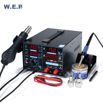 WEP 853D1A USB Soldering Station Mobile Phone Repaired Circuit Board Voltage Test DC Power Supply BGA Rework Station 3 in 1
WEP 853D1A USB Soldering Station Mobile Phone Repaired Circuit Board Voltage Test DC Power Supply BGA Rework Station 3 in 1