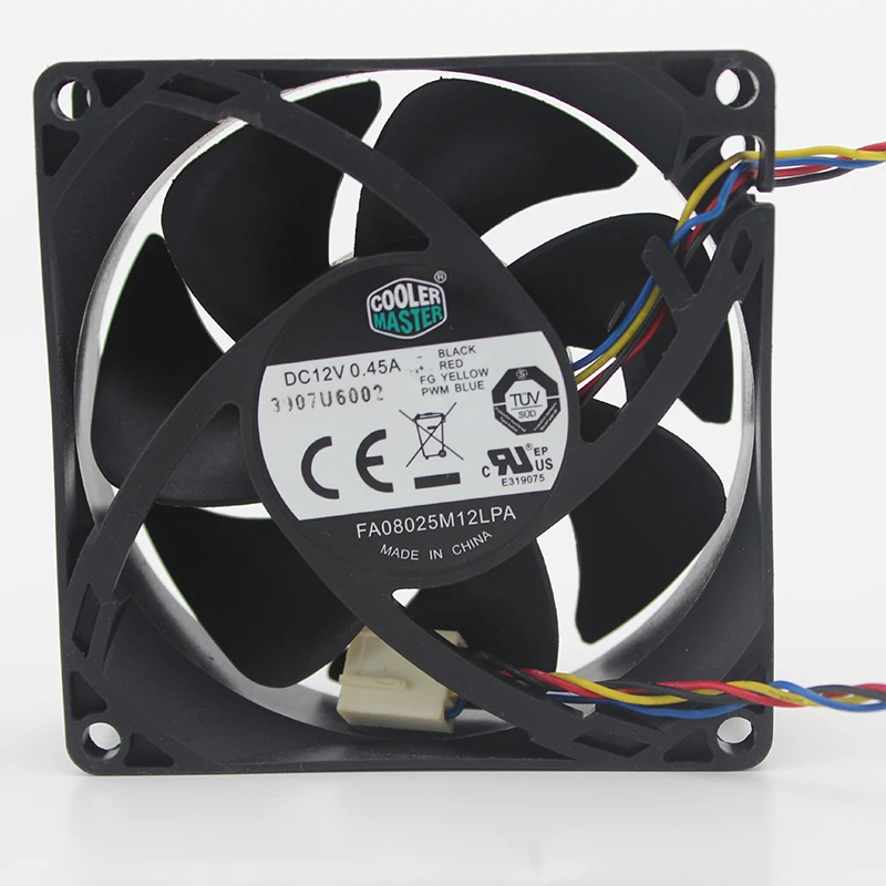 FA08025M12LPA 8 см 80*80*25 мм 0.45A DC 12V 4 с трапециевидным силуэтом и PWM Процессор