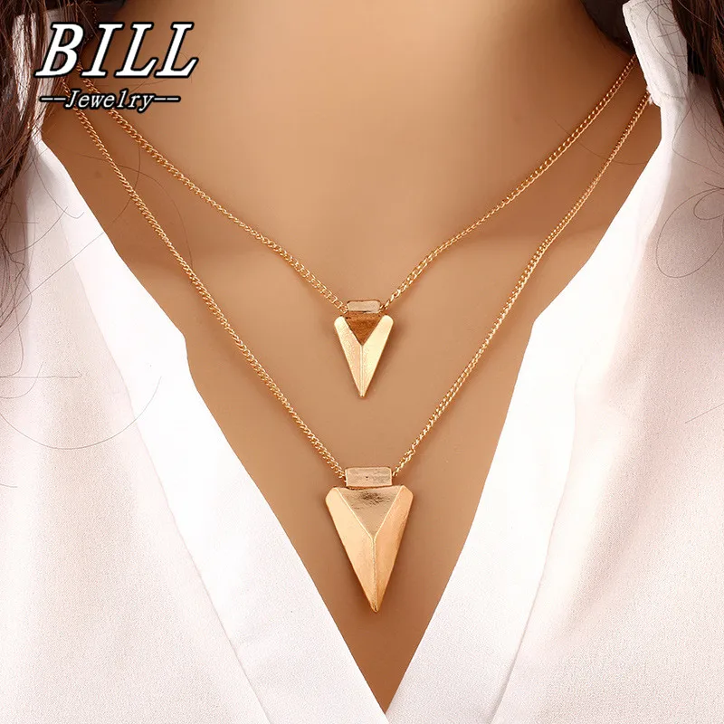 N163 Multilayer Necklaces For Women Triangle Pendant Collares Minimalist Jewelry Double Layer Dainty Necklace One Direction
N163 Multilayer Necklaces For Women Triangle Pendant Collares Minimalist Jewelry Double Layer Dainty Necklace One Direction
