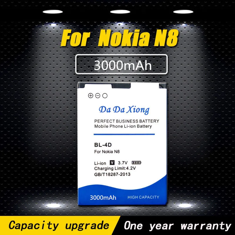 High quality 3000mAh BL-4D Li-ion Phone Battery for Nokia N97 mini,N8,E5-00 E5 E7 T7 803 N803 702T Phone battery
High quality 3000mAh BL-4D Li-ion Phone Battery for Nokia N97 mini,N8,E5-00 E5 E7 T7 803 N803 702T Phone battery