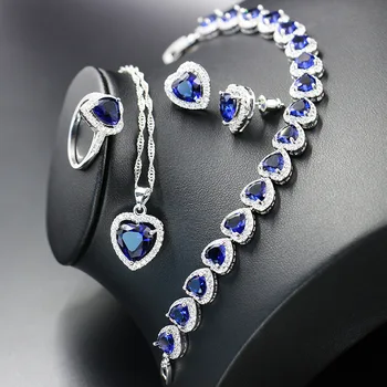 Heart Montana blue Zircon 925 Sterling Silver Jewelry Set For Women Wedding Accessories Earrings/Pendant/Necklace/Rings/Bracelet
Heart Montana blue Zircon 925 Sterling Silver Jewelry Set For Women Wedding Accessories Earrings/Pendant/Necklace/Rings/Bracelet