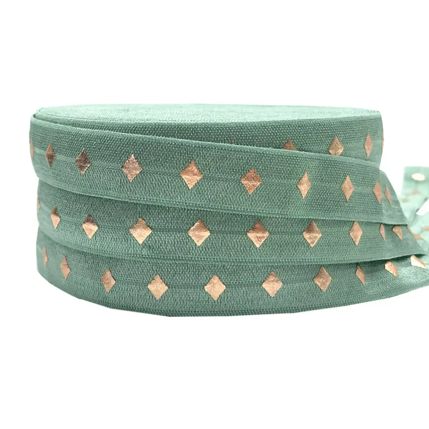 Gold Foil Diamond Print pea green Fold Over Elastic 5/8" Geometry FOE Elastic Mermaid Ribbon for DIY Headwear Hair Accessory 10Y
Gold Foil Diamond Print pea green Fold Over Elastic 5/8" Geometry FOE Elastic Mermaid Ribbon for DIY Headwear Hair Accessory 10Y