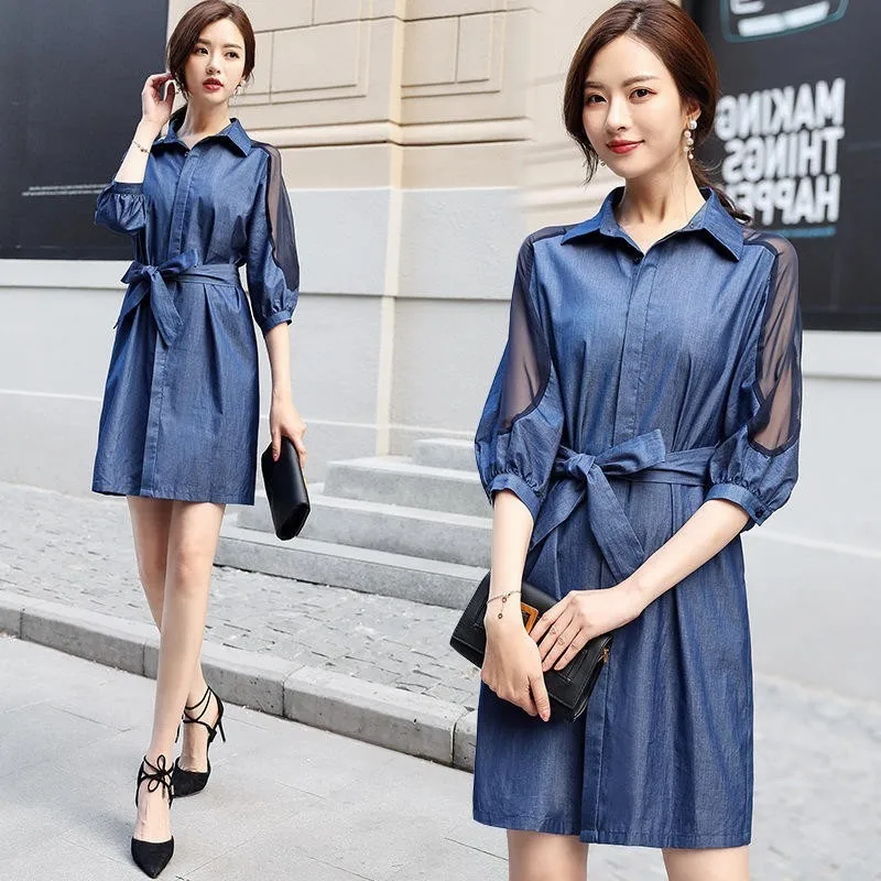 Spring Dress Women's 2019 New Waist Off The Shoulders Fashion Short With A Petite Denim Shirt Tide
Spring Dress Women's 2019 New Waist Off The Shoulders Fashion Short With A Petite Denim Shirt Tide