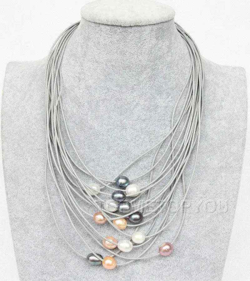 Free shipping hot sale Women Bridal Wedding Jewelry >>15Strands big white pink black gray pearls gray leather necklace magnet
Free shipping hot sale Women Bridal Wedding Jewelry >>15Strands big white pink black gray pearls gray leather necklace magnet