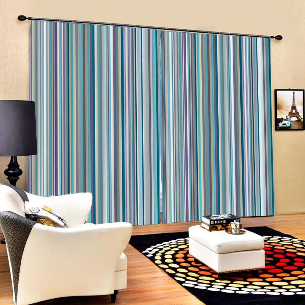 Blue stripe curtains for bedroom 3D Curtain Luxury Blackout Window Curtain Living Room
Blue stripe curtains for bedroom 3D Curtain Luxury Blackout Window Curtain Living Room