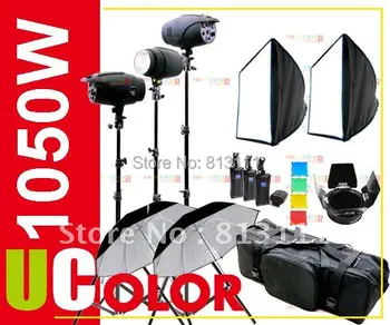 1050W Strobe Studio Flash Lighting Kit Photography 3 X 350W Light + Wireless Trigger + Carry Case + Barndoor
1050W Strobe Studio Flash Lighting Kit Photography 3 X 350W Light + Wireless Trigger + Carry Case + Barndoor
