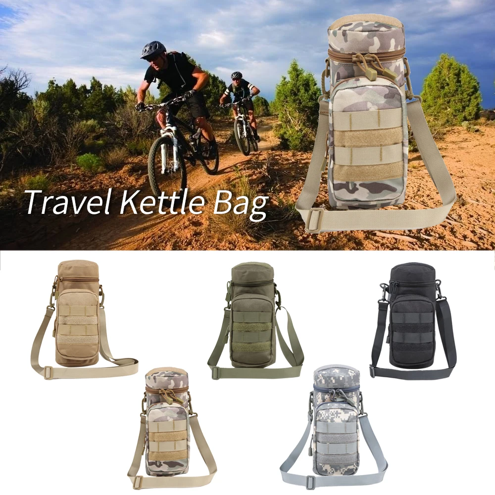 Outdoor Durable Water Bottle Pouch Gear Kettle Waist Shoulder Bag Military Camping Hiking Cycling Strap Bags | Спорт и развлечения