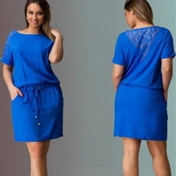 Lace Splice Waist Drawstring Women's Dress Plus Size 5XL Short Sleeve Female Vestidos 2020 Spring Summer Casual Ladies Dresses
Lace Splice Waist Drawstring Women's Dress Plus Size 5XL Short Sleeve Female Vestidos 2020 Spring Summer Casual Ladies Dresses