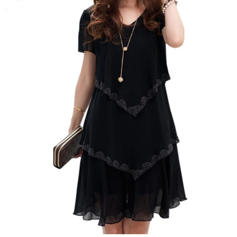 5XL Plus Size Women Clothing 2018 Chiffon Dress Summer Dresses Party Short Sleeve Casual Vestido De Festa Blue Black Robe Femme
5XL Plus Size Women Clothing 2018 Chiffon Dress Summer Dresses Party Short Sleeve Casual Vestido De Festa Blue Black Robe Femme