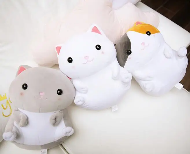 candice guo! Super cute plush toy lovely smiling sitting cat soft fat kitten stuffed doll cushion birthday Christmas gift 1pc | Игрушки и