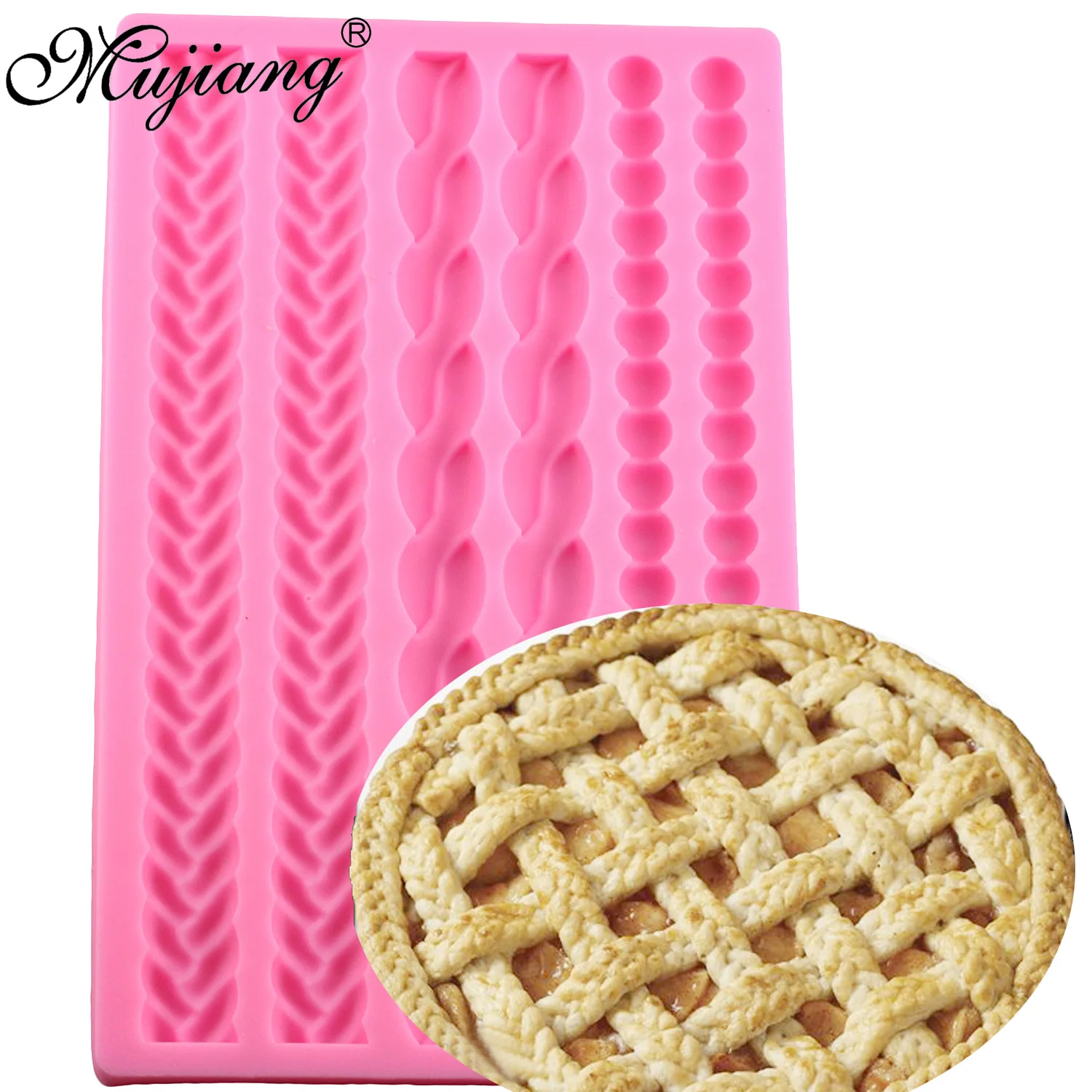 Mujiang Baking Mold Pear Cake Border Silicone Fondant Molds Braid Rope Chocolate Candy Sugar Paste Moulds Cake Decorating Tools 
Mujiang Baking Mold Pear Cake Border Silicone Fondant Molds Braid Rope Chocolate Candy Sugar Paste Moulds Cake Decorating Tools