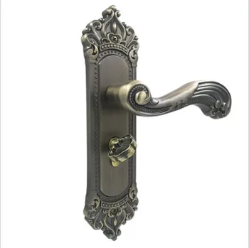 Door lock European ivory interior door lock bedroom lock solid wooden door lock bearing mute mechanical door lock
