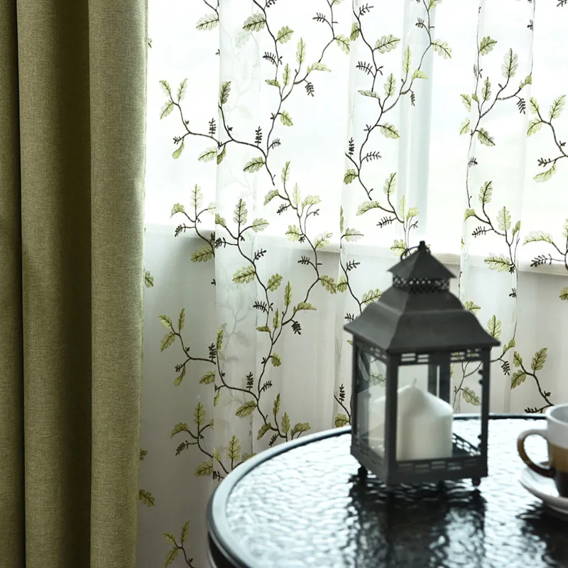 Curtains for Bedroom Living Room American Country Pure Color Foreign Trade Green Leaves Embroidered Window Yarn Window Yarn
Curtains for Bedroom Living Room American Country Pure Color Foreign Trade Green Leaves Embroidered Window Yarn Window Yarn