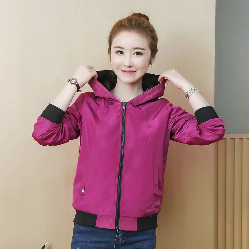 Streetwear Hooded Reversible coat Fashion Basic Bomber Jacket women Spring plus size casual bomber jackets female chaqueta mujer
Streetwear Hooded Reversible coat Fashion Basic Bomber Jacket women Spring plus size casual bomber jackets female chaqueta mujer