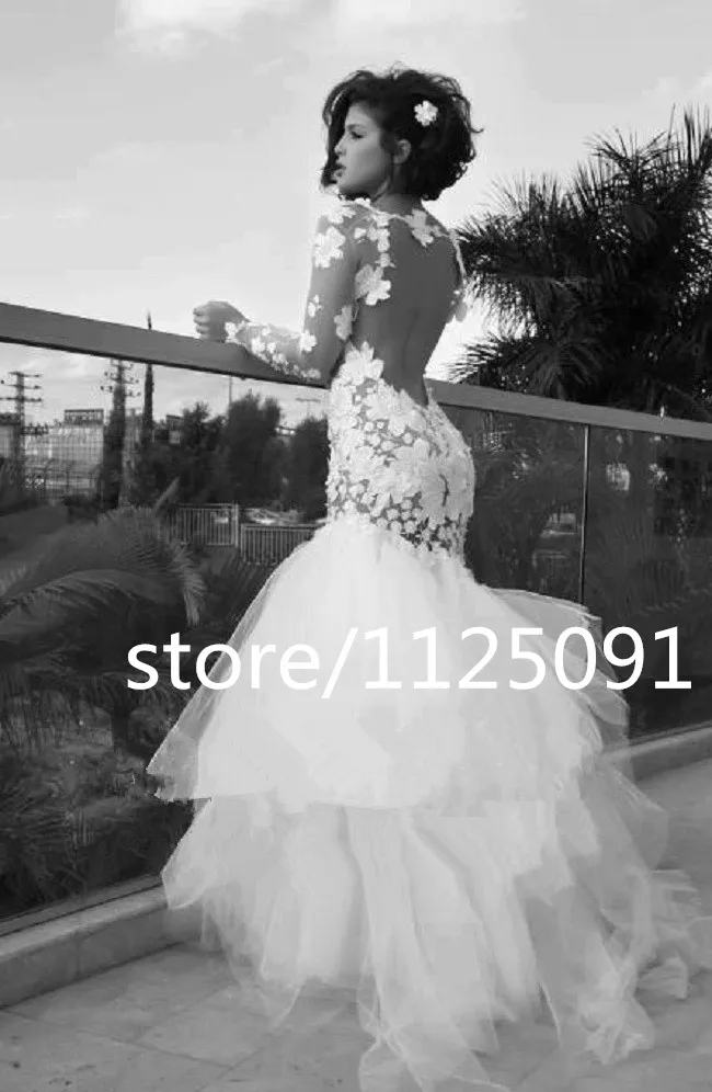 HOT SALE Vintage Lace Appliques Backless Tulle Long Sleeve Mermaid Wedding Gown Custom Made
HOT SALE Vintage Lace Appliques Backless Tulle Long Sleeve Mermaid Wedding Gown Custom Made