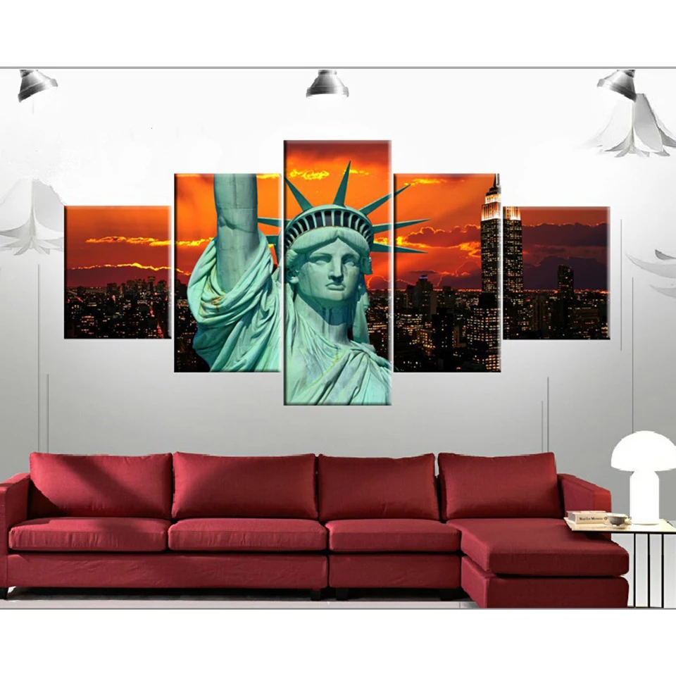 Frame Wall Modern Art Print Canvas 5 Panel New York Statue Of Liberty For Living Room Home Decoration Picture Modular Poster
Frame Wall Modern Art Print Canvas 5 Panel New York Statue Of Liberty For Living Room Home Decoration Picture Modular Poster