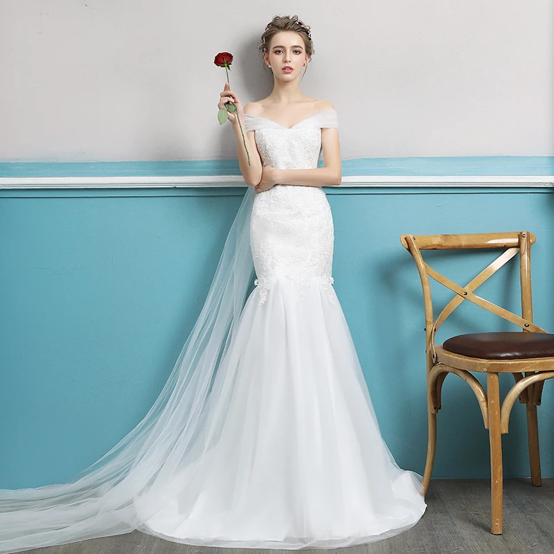 Simple Tulle Strapless Beading Lace Vestidos De Noiva Off The Shoulder Pleats Mermaid Maxi Wedding Dresses Robe De Marriage 
Simple Tulle Strapless Beading Lace Vestidos De Noiva Off The Shoulder Pleats Mermaid Maxi Wedding Dresses Robe De Marriage