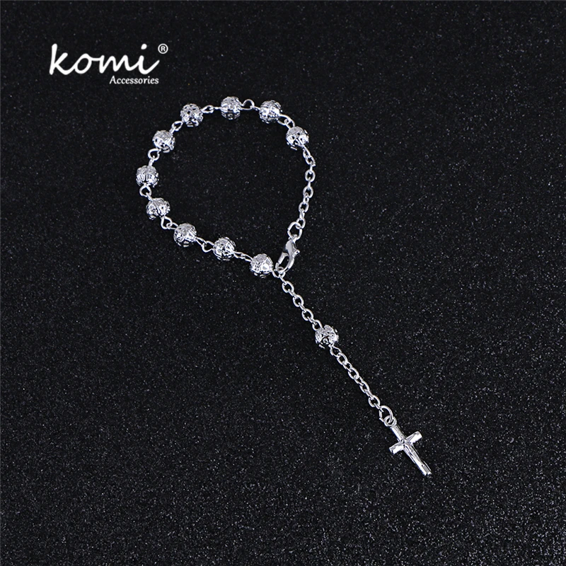 Komi silver Plated Hollow Copper Rosary Beads Women Bracelet With Cross Pendant Pulseiras Pulseras Rosary Bracelets
Komi silver Plated Hollow Copper Rosary Beads Women Bracelet With Cross Pendant Pulseiras Pulseras Rosary Bracelets