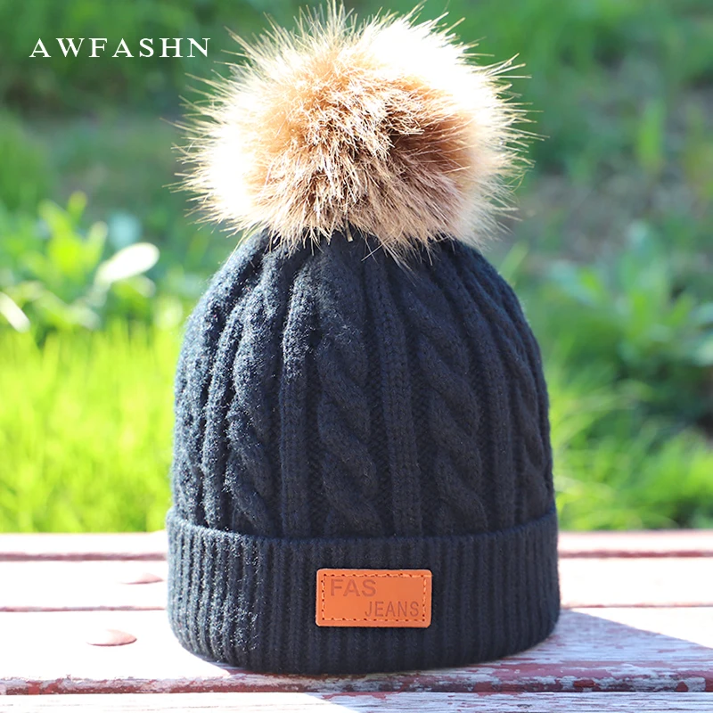 Hot Fashion Brand Children's Pompon Knit Beanie Hat Autumn Winter Cute Soft Cap Boy Girl Beanies Thicken Slouchy Faux Fur Kids
Hot Fashion Brand Children's Pompon Knit Beanie Hat Autumn Winter Cute Soft Cap Boy Girl Beanies Thicken Slouchy Faux Fur Kids