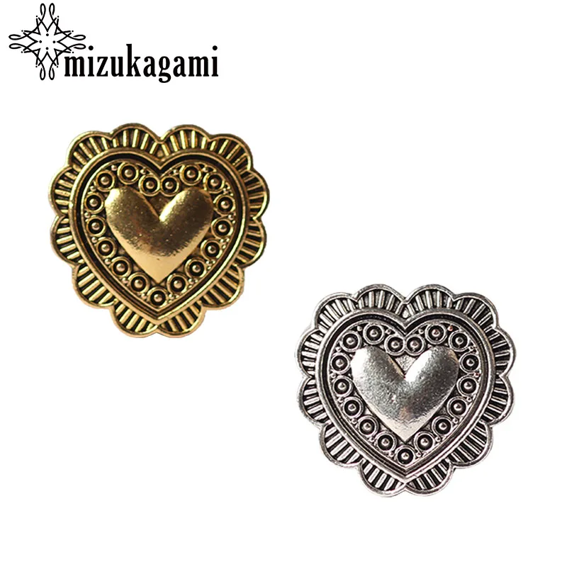3pcs/lot 27MM Retro Zinc Alloy Sweet Heart Silver Gold Decorative Buttons Charms Pendants For DIY Accessories
3pcs/lot 27MM Retro Zinc Alloy Sweet Heart Silver Gold Decorative Buttons Charms Pendants For DIY Accessories