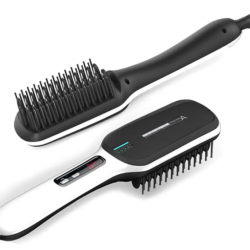 Hair Straightening Brush With LCD Digital Display Ceramic Heating Technology Negative Ion
Hair Straightening Brush With LCD Digital Display Ceramic Heating Technology Negative Ion
