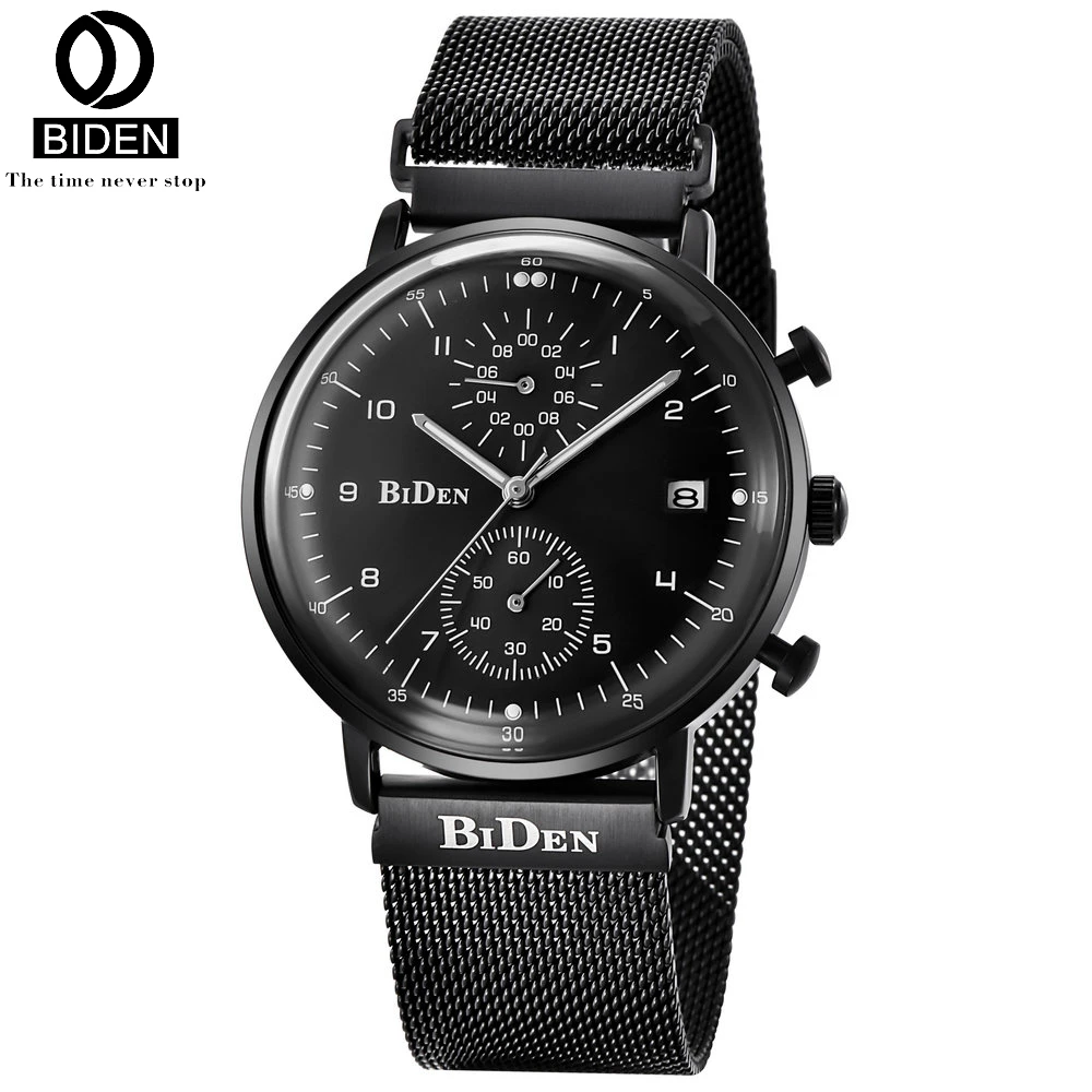 BIDEN Mens Watches Stopwatch Quartz Man Watch Mesh Strap Casual Sport Male Clock Auto Date Wristwatches Relogio Masculino 0052 
BIDEN Mens Watches Stopwatch Quartz Man Watch Mesh Strap Casual Sport Male Clock Auto Date Wristwatches Relogio Masculino 0052