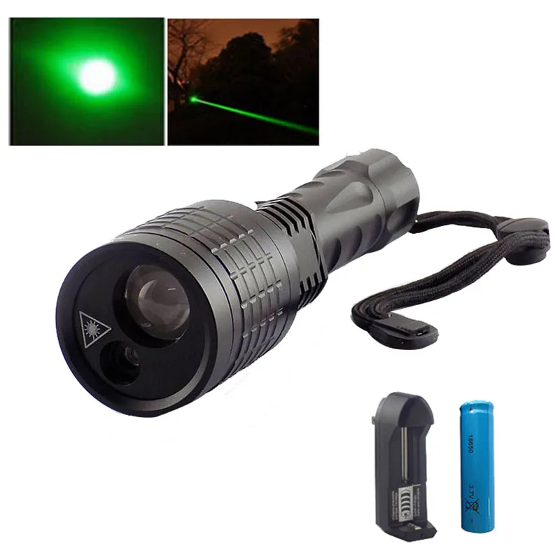 2 in 1 Led Flashlight Search Led light flash light with Green Laser pointer lazer light lamps for fishing hunting 18650 Battery
2 in 1 Led Flashlight Search Led light flash light with Green Laser pointer lazer light lamps for fishing hunting 18650 Battery