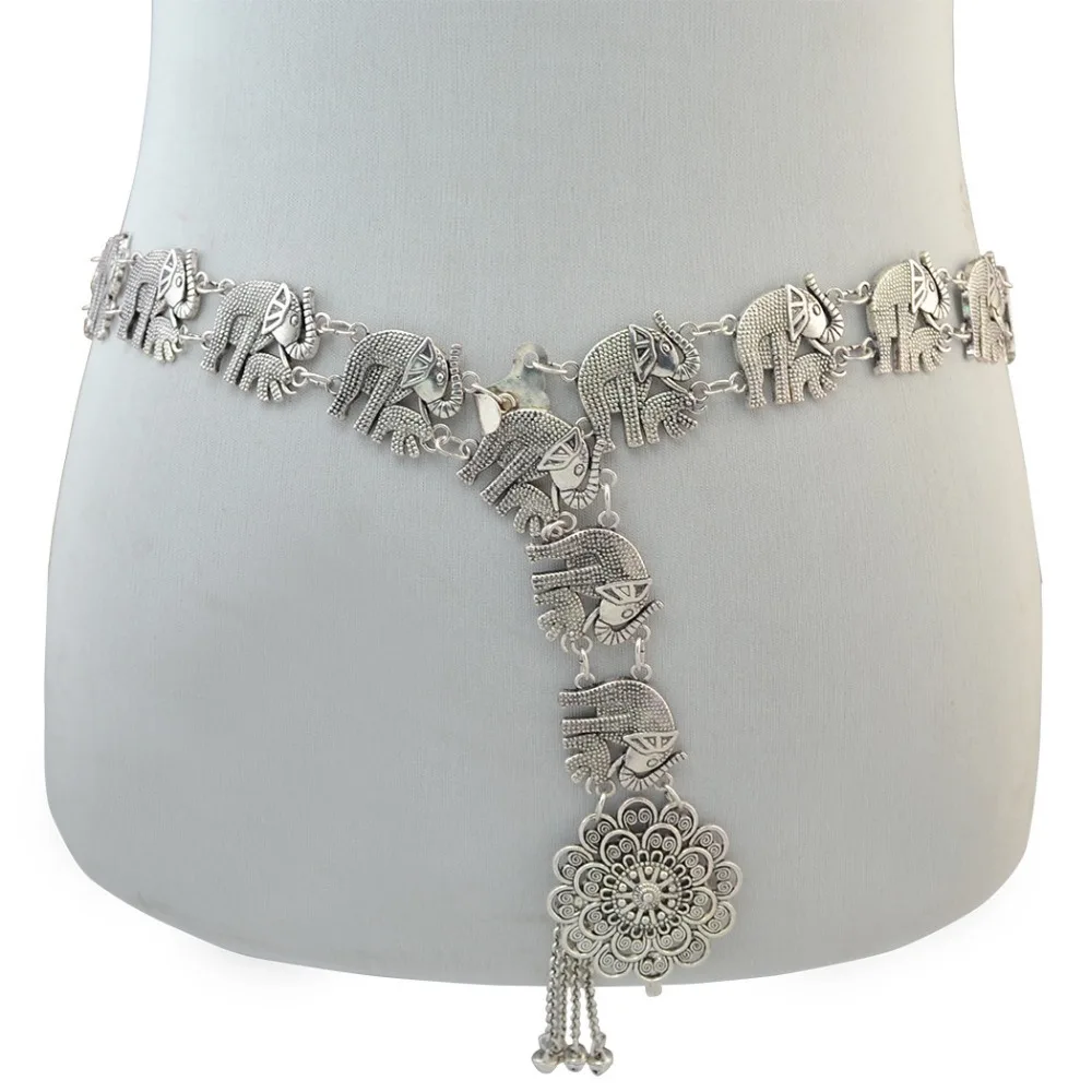 Thailand Vintage Silver Metal Elephant Charms Wide Hippie Boho Turkish Festival Belly Statement Belt Dance Body Chain Jewelry
Thailand Vintage Silver Metal Elephant Charms Wide Hippie Boho Turkish Festival Belly Statement Belt Dance Body Chain Jewelry