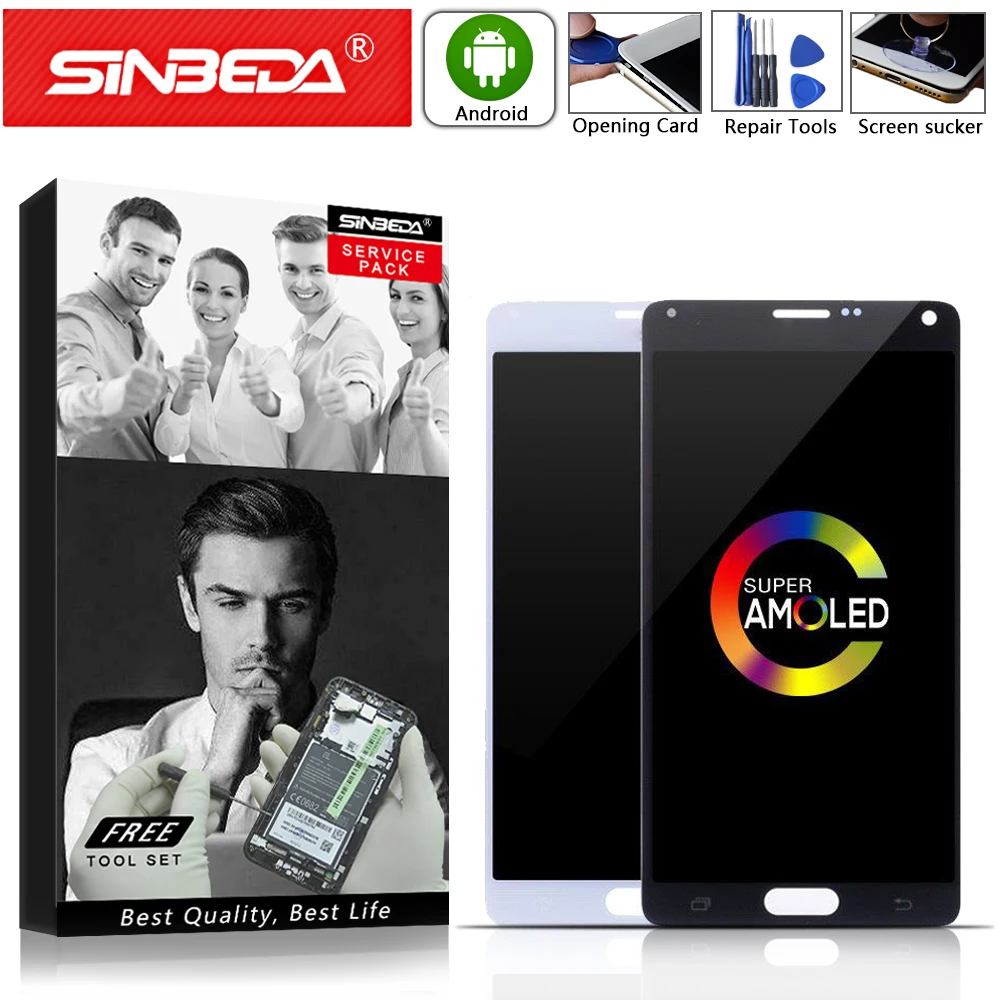 AMOLED 5.7" For SAMSUNG Galaxy Note 4 LCD Display Touch Screen with Frame N910F For SAMSUNG Note 4 Display N910A N910 Note4 LCD
AMOLED 5.7" For SAMSUNG Galaxy Note 4 LCD Display Touch Screen with Frame N910F For SAMSUNG Note 4 Display N910A N910 Note4 LCD