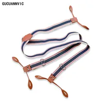 NEW Vintage brown striped 3 cm wide suspenders Men casual leather suspenders Adjustable suspender clip Fashion braces 
NEW Vintage brown striped 3 cm wide suspenders Men casual leather suspenders Adjustable suspender clip Fashion braces
