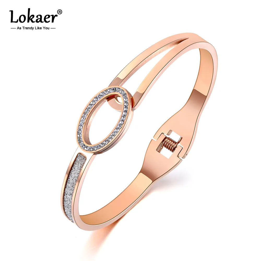 Lokaer Stainless Steel Oval Rhinestone Wedding Bangles Bracelets Jewelry For Women Rose Gold Color Anniversary Day Gift B19034
Lokaer Stainless Steel Oval Rhinestone Wedding Bangles Bracelets Jewelry For Women Rose Gold Color Anniversary Day Gift B19034