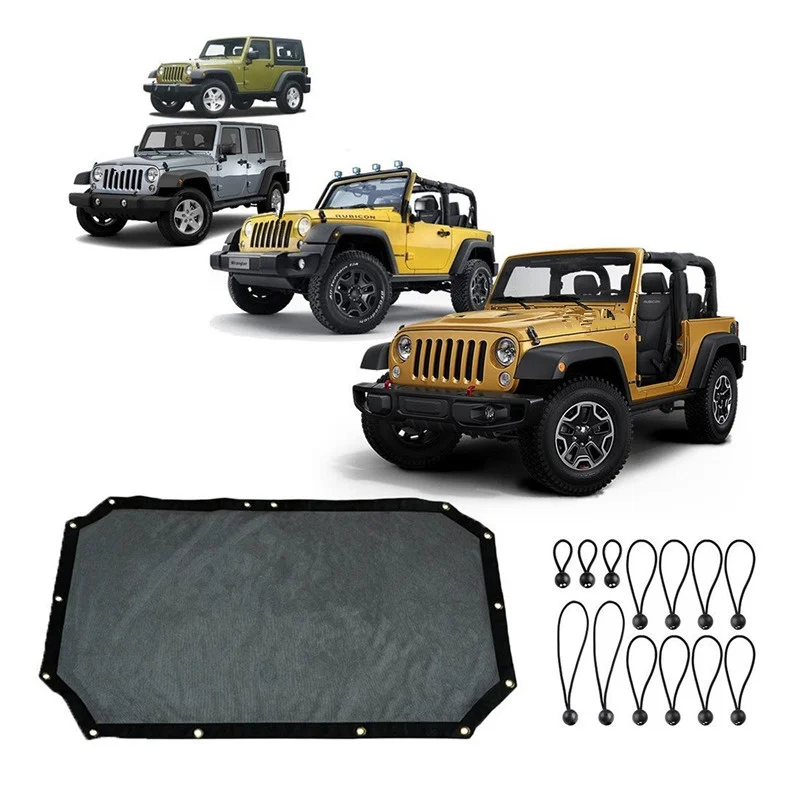 Durable Polyester Mesh Shade Top Cover Provides UV Sun Protection for Jeep Wrangler Accessories 2 Door / 4-Door JK JKU 2007-2018
Durable Polyester Mesh Shade Top Cover Provides UV Sun Protection for Jeep Wrangler Accessories 2 Door / 4-Door JK JKU 2007-2018