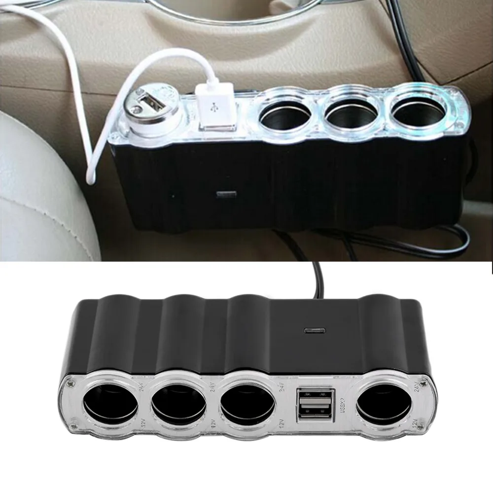 12V - 24V 4 Way Multi Socket Car Charger Vehicle Auto Car Cigarette Lighter Socket Splitter & Dual USB Ports Plug Adapter
12V - 24V 4 Way Multi Socket Car Charger Vehicle Auto Car Cigarette Lighter Socket Splitter & Dual USB Ports Plug Adapter