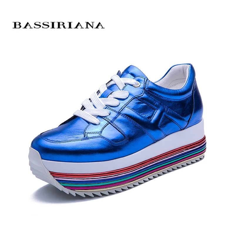 BASSIRIANA 2019 new spring natural leather women's shoes flat casual shoes fashion platform shoes color blue and white
BASSIRIANA 2019 new spring natural leather women's shoes flat casual shoes fashion platform shoes color blue and white
