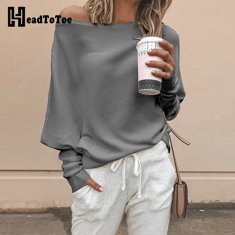 2019 Spring Women Off Shoulder Sweater Pullovers Sexy Slash Neck Knitted Sweaters Long Sleeve Sweater Tops Camisola Das Mulheres
2019 Spring Women Off Shoulder Sweater Pullovers Sexy Slash Neck Knitted Sweaters Long Sleeve Sweater Tops Camisola Das Mulheres