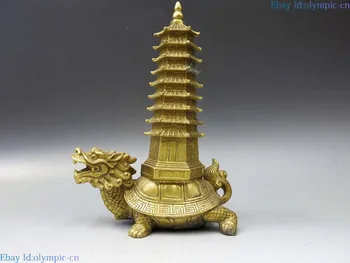 China brass sculpture carved fine copper Feng Shui pagoda Dragon Turtle Statue
China brass sculpture carved fine copper Feng Shui pagoda Dragon Turtle Statue