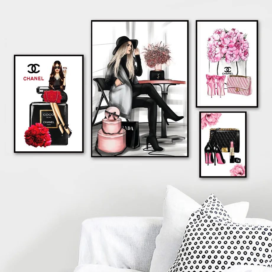 Fashion Perfume Lipsticks Heels Bag Girl Wall Art Canvas Painting Nordic Posters And Prints Wall Pictures For Living Room Decor
Fashion Perfume Lipsticks Heels Bag Girl Wall Art Canvas Painting Nordic Posters And Prints Wall Pictures For Living Room Decor