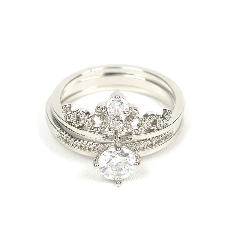 Crown Set of Two Cubics Zirconia Rings Silver Ladies Crystal Vintage Rings With Stones Wedding Ring Luxury Brand Jewelry jza03
Crown Set of Two Cubics Zirconia Rings Silver Ladies Crystal Vintage Rings With Stones Wedding Ring Luxury Brand Jewelry jza03