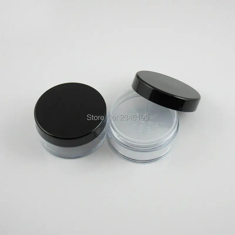 Empty Honey Powder Case 20g Black Cover Loose Powder Box Transparent Double Layer Pearl Powder Case 20g Cosmetic Container (6)