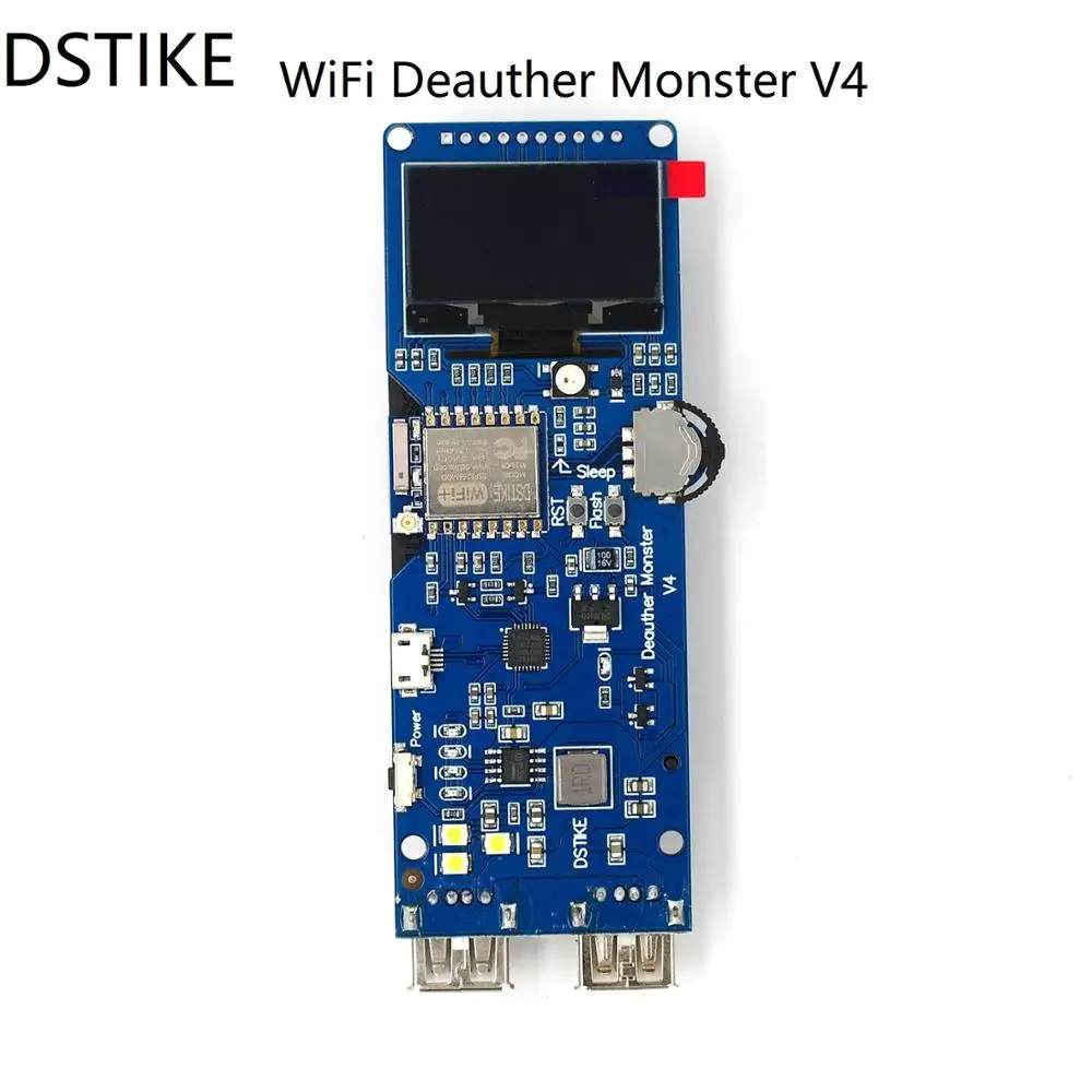 DSTIKE WiFi Deauther Monster V4 | ESP8266 18650 development board | Reverse Protection | Antenna | Case | Power Bank |5V 2A
DSTIKE WiFi Deauther Monster V4 | ESP8266 18650 development board | Reverse Protection | Antenna | Case | Power Bank |5V 2A