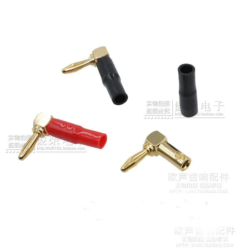 

L right Angle 90 degrees of pure copper plating banana plugs, sound box line joint speakers line head, the new banana plug