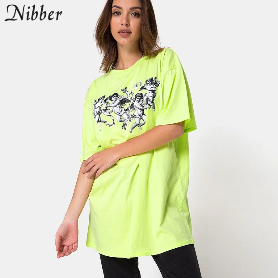 Nibber Cute angel print Worsted loose womens short sleeve tops Tees summer basic green 0-neck Slim Soft Comfortable long T-shirt
Nibber Cute angel print Worsted loose womens short sleeve tops Tees summer basic green 0-neck Slim Soft Comfortable long T-shirt