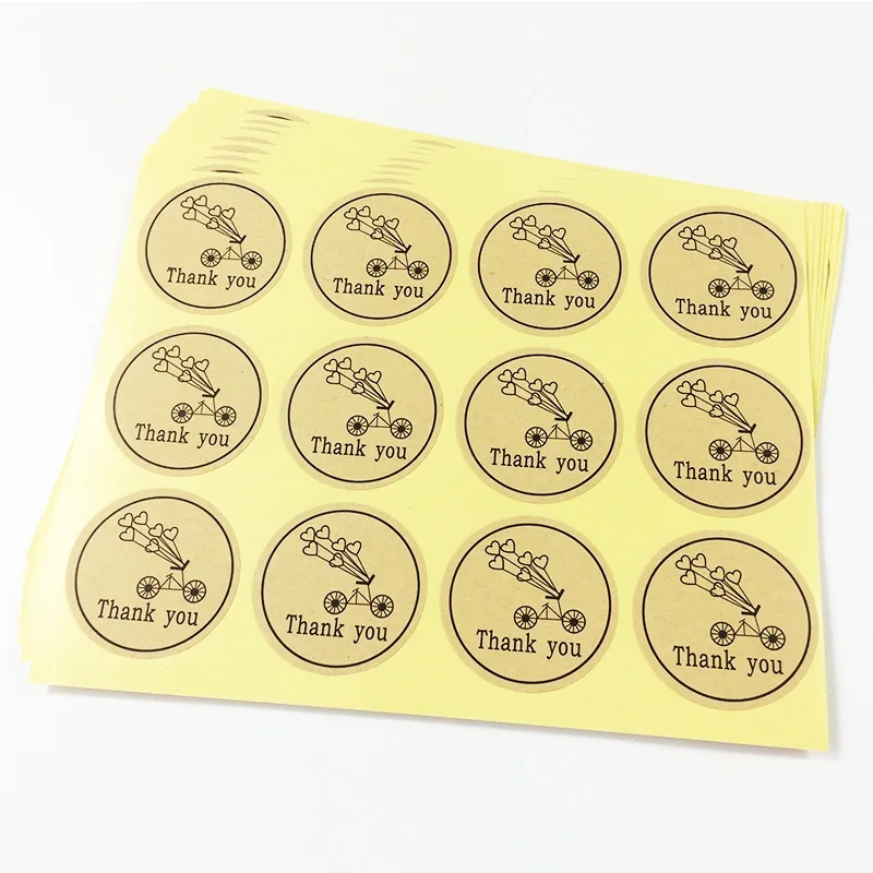 1200 Pcs/lot Round Kraft Paper Seal Sticker Bicycle Heart Holiday Thank You Stickers Packaging Label Material Supplies
1200 Pcs/lot Round Kraft Paper Seal Sticker Bicycle Heart Holiday Thank You Stickers Packaging Label Material Supplies