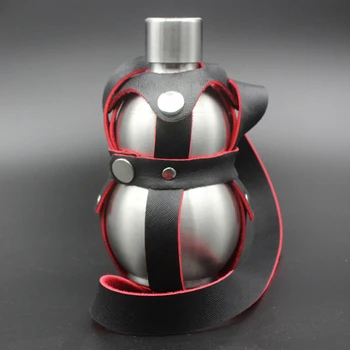 18oz Stainless Steel Hip Flask Alcohol Beer Flagon Gourd Shape Portable Outdoor Pocket Hip Flask With Leather Cover Holder
18oz Stainless Steel Hip Flask Alcohol Beer Flagon Gourd Shape Portable Outdoor Pocket Hip Flask With Leather Cover Holder