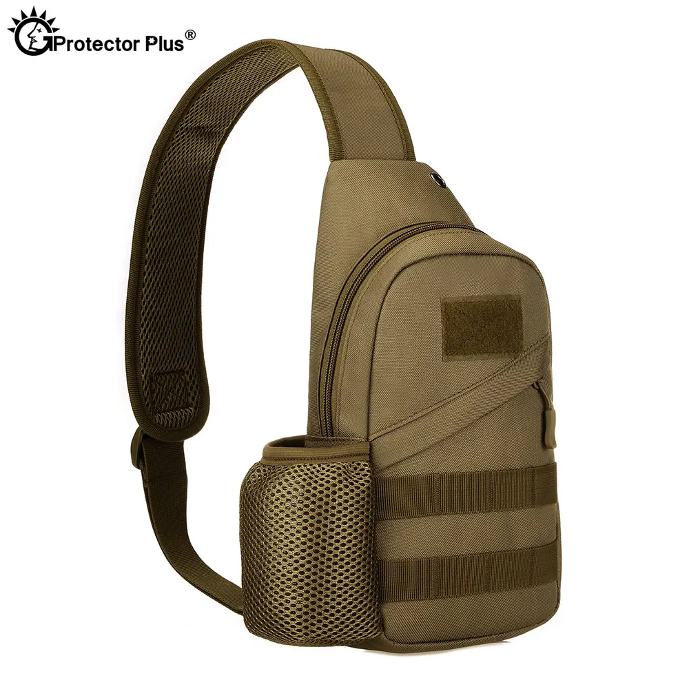 

PROTECTOR PLUS Tactical Outdoor Durable Nylon Sports Casual High Quality Single Shoulder Bag With USB Charging Chest Bag Unisex